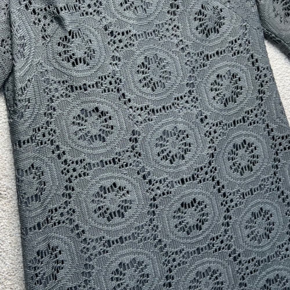 Adrianna Papell Gray Lace Cocktail Dress Party Career Size 12 Crochet Career‎ - Picture 5 of 13